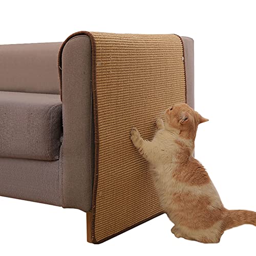 Kratzmatte Katze, Kratzteppich Sisal, Kratzbretter Boden rutschfest, Natürlicher Sisalteppich für Katzen, Kratzmatte für Katzenschleifkrallen und zum Schutz von Teppichsofamöbeln,Gelb,60*90 CM von SimidunEUR