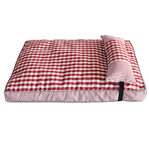 SimidunEUR Hundebett Hundematte Tierbett Hundsofa Hundkissen Waschbar，DunkelRot,L (100 * 68 * 8CM) von SimidunEUR