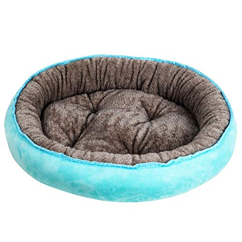 SimidunEUR Hundebett Waschbar Runde Hundekorb für kleine Hunde Katzen Weiche Plüsch Hundekissen，Blauer See 1,2XL (90 * 750CM) von SimidunEUR