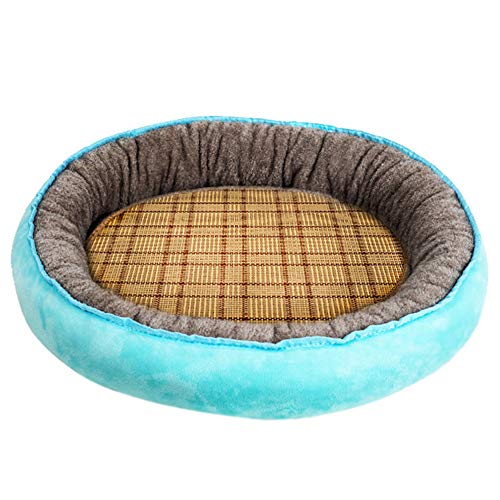 SimidunEUR Hundebett Waschbar Runde Hundekorb für kleine Hunde Katzen Weiche Plüsch Hundekissen，Blauer See 2,2XL (90 * 750CM) von SimidunEUR