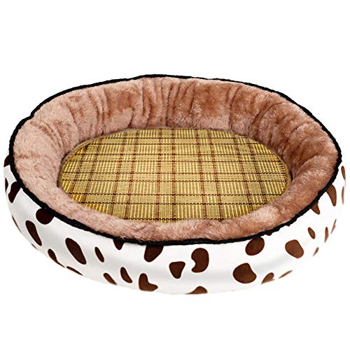 SimidunEUR Hundebett Waschbar Runde Hundekorb für kleine Hunde Katzen Weiche Plüsch Hundekissen，Milchkaffee 2,2XL (90 * 750CM) von SimidunEUR