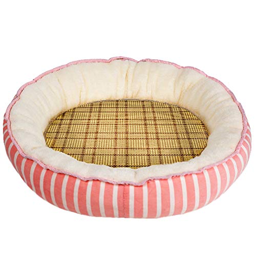 SimidunEUR Hundebett Waschbar Runde Hundekorb für kleine Hunde Katzen Weiche Plüsch Hundekissen，Rosa 2,S (40 * 30CM) von SimidunEUR