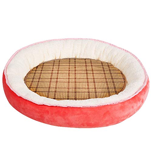 SimidunEUR Hundebett Waschbar Runde Hundekorb für kleine Hunde Katzen Weiche Plüsch Hundekissen，Rot 2,2XL (90 * 750CM) von SimidunEUR