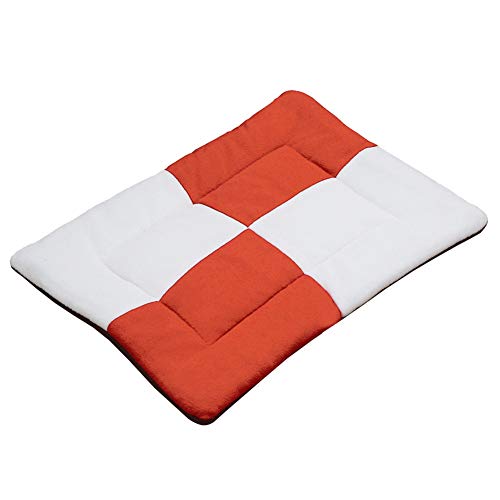 SimidunEUR Hundematte waschbare Hundedecke rutschfeste und weiche Decke mit kuscheligem Micro Plüsch Oberfläche Zurück Duplex-Einsatz，Orange,L (50 * 70CM) von SimidunEUR