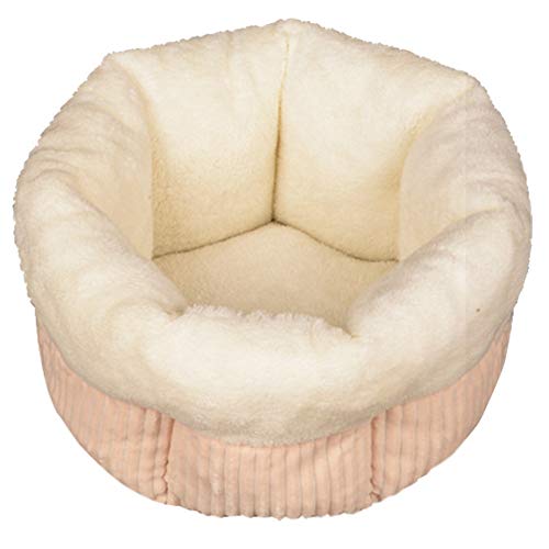 SimidunEUR Katzenkorb Hundebett Tierbett Katzenbett Hundesofa Katzensofa Kissen Flauschig Waschbar für Katzen Hunde，Beige,M (46 * 46 * 27CM) von SimidunEUR