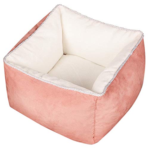 SimidunEUR Katzenkorb Hundebett Tierbett Katzenbett Hundesofa Katzensofa Kissen Flauschig Waschbar für Katzen Hunde，Kirsche,S (42 * 42 * 25CM) von SimidunEUR