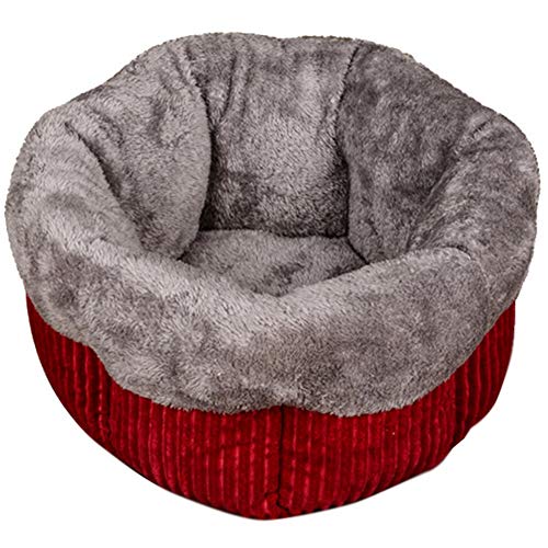 SimidunEUR Katzenkorb Hundebett Tierbett Katzenbett Hundesofa Katzensofa Kissen Flauschig Waschbar für Katzen Hunde，Vintage Rot,M (46 * 46 * 27CM) von SimidunEUR