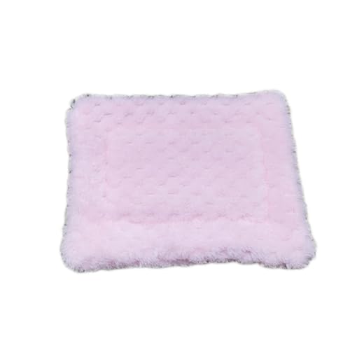 SimidunEUR Kleintier Plüschbett, Warme Katze Hunde Decke Schlafkissen Pet Pad Flauschige Flanell Fleecedecke Bettmatte für Meerschweinchen, Hamster, Kaninchen, Kätzchen, Häschen,Pink 3,26 * 33 cm von SimidunEUR