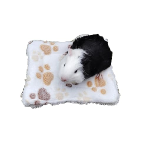 SimidunEUR Kleintier Plüschbett, Warme Katze Hunde Decke Schlafkissen Pet Pad Flauschige Flanell Fleecedecke Bettmatte für Meerschweinchen, Hamster, Kaninchen, Kätzchen, Häschen,Weiß,15 * 20 cm von SimidunEUR