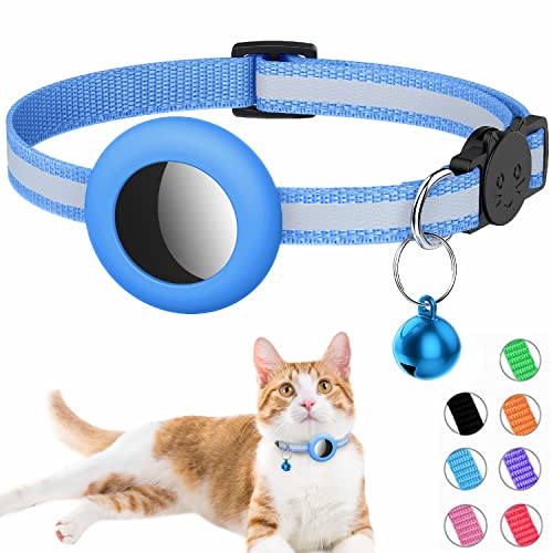 Airtag Katzenhalsband, Reflektierendes Airtag Katzenhalsband mit Glocke und Airtag Halter Kompatibel mit Apple Airtag, Schön Katzenhalsband mit abbrechbarer Sicherheitsschnalle für Kätzchen Welpen von Simket