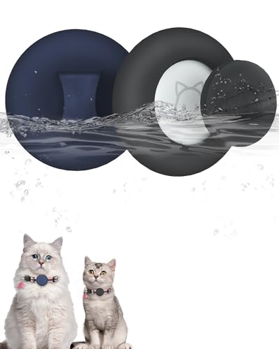 SimpleThings Wasserdichter Airtag-Katzehalsbandhalter, Anti-Verlust-Schutzhülle, kompatibel mit Apple Airtag GPS-Tracker, Silikon-Airtag-Halter für Katzen- und Hundehalsbänder von SimpleThings