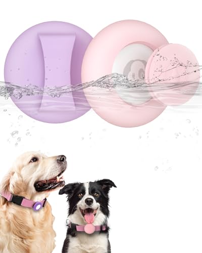 SimpleThings Wasserdichter Silikonhalter für Airtag Hundehalsband, Anti-Scratch Schutzhülle für Airtag Hund, Aufschiebbare Leichte Hülle für Airtag Tractive Zubehör von SimpleThings