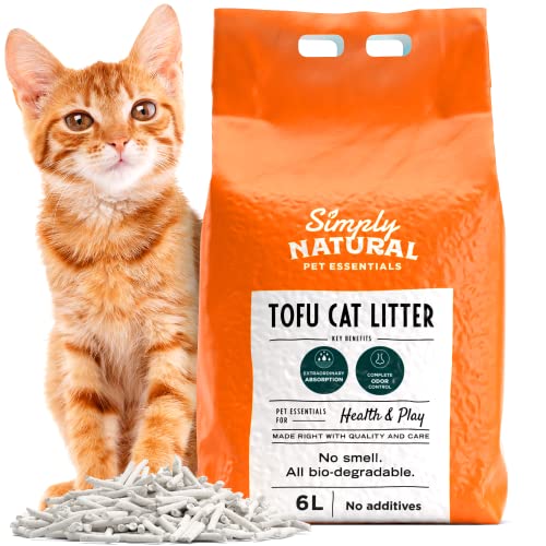 𝗧𝗵𝗲 𝗪𝗶𝗻𝗻𝗲𝗿 𝟮𝟬𝟮𝟭* Tofu Katzenstreu 6L, 100% Natürliches Katzenstreu Klumpstreu für Katzen, Cat Litter, Katzenstreu Biologisch Abbaubares, Katzentoilette kann in die Toilette gespült werden von SimplyNatural NATURAL PET FOOD