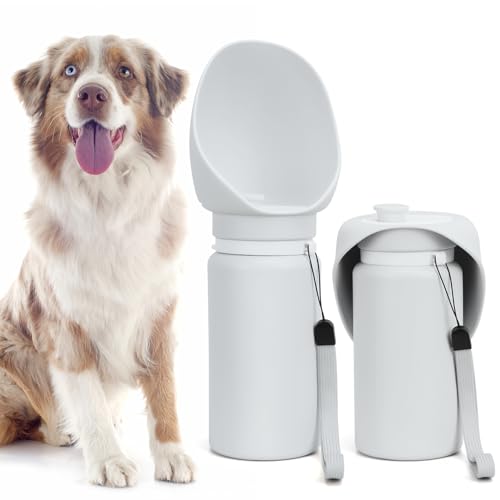 Simpolor Hundewasserflasche, 550 ml, tragbare Hundewasserflaschen, Haustier-Wasserspender, auslaufsichere Haustier-Reiseflasche, faltbarer Silikon-Wasserdarm für Spaziergänge im Freien, Ausflüge von Simpolor