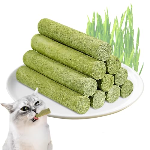 Katzengras Snack,Cat Grass Teething Stick,50g Gefriergetrocknet Snacks für Katzen für die Zahnpflege und Haarknäuel Entfernen, Katzenminze,Beißstab aus katzengras von Simsky