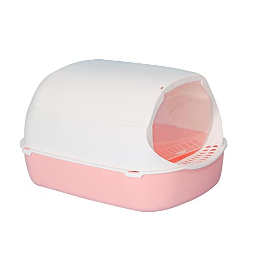 SinSed Closed Design Pink Cat Toilet: Convenient Plastic Basin for Litter, Complete with Scoop - Pet Supplies von SinSed