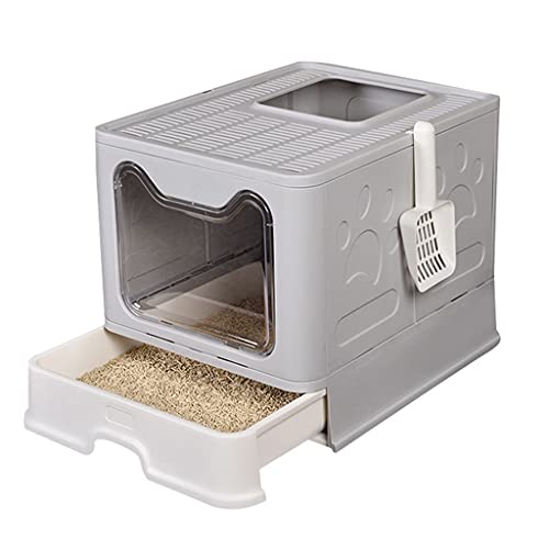 SinSed Foldable Gray Anti-Splashing Cats Litter Basin: Convenient and Spacious Pet Toilet with Litter Scoop von SinSed