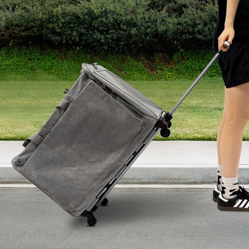 Tiertransportbox mit Rädern, Belüftetes Design, Mehrere Taschen Tiertransporttasche Tiertrolley-Tasche, 17.5kg Max. Tragfähigkeit, für Familien mit Haustieren, Zoohandlungen (Grau) von Sindipanda