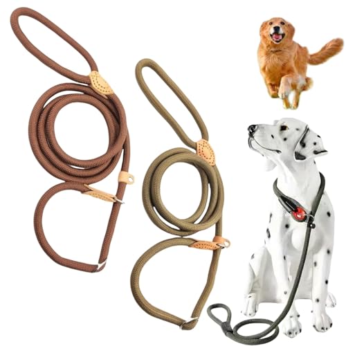 Reflektierende Trainingsleine für Hunde, langlebig, reflektierend, Nylon, Anti-Erstickung, verstellbare Haustier-Schlupf-Leine, flexible Hundeleine, 2 Stück von SingHao