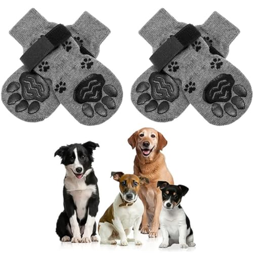 Sinirttou 4 Stück Anti Rutsch Socken für Hunde,Hundesocken Hunde Socken Wasserdicht,wasserdichte Socken Hundeschuhe Pfotenschutz für Hartholzböden für Kleine Mittlere und Große Hunde (M) von Sinirttou