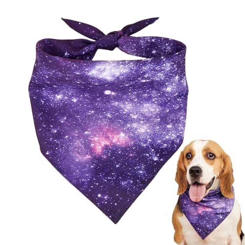 Sionhiuo Hundehalstuch, Sternenhimmel-Druck, Dreieckstuch für Welpen, waschbar, Welpen, Bandanas, verstellbares Sternendreieck-Hundehalstuch für Hund, Hund von Sionhiuo