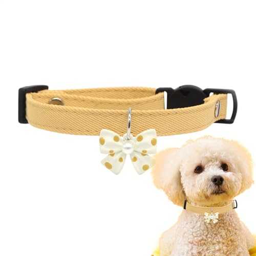 Sionhiuo Kätzchen-Fliege-Halsband,Fliege-Hundehalsband,Haustierhalsband mit Entriegelungsschnalle | Weiches Hundehalsband aus Baumwolle mit Fliege, Kätzchenhalsband-Halskette für Hunde, Haustiere, von Sionhiuo