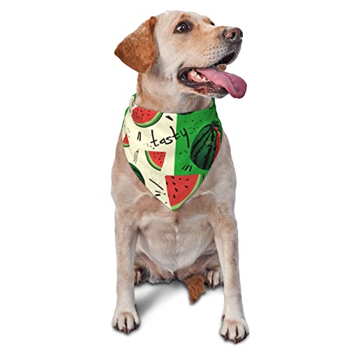 Hundehalstuch, Motiv: Wassermelone, für Sommer, Geburtstag, verstellbar, für Jungen und Mädchen, hochwertig, waschbar, dreieckig, für Haustiere von Sipeigyd