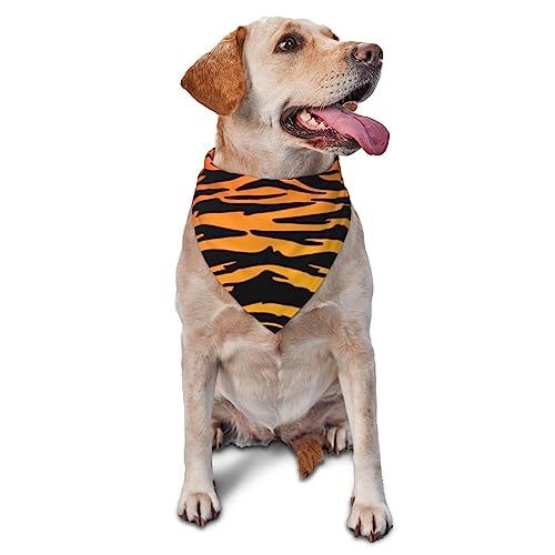 Hundehalstücher mit Tierdruck, Tigerstreifen, schwarz-goldfarben, Hundehalstücher für Jungen und Mädchen, Welpen, Bandana für große und extra große Hunde von Sipeigyd