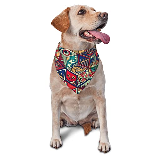 Hundehalstücher mit abstraktem Muster, für Sommer, Geburtstag, verstellbar, für Jungen und Mädchen, hochwertiges Haustier-Hundebekleidung und Zubehör, waschbar, Dreieckstuch für Haustiere von Sipeigyd