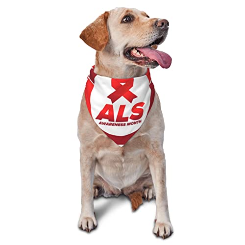 Sipeigyd ALS Awareness Month Hundehalstuch, Haustierhalstuch, wendbar, Halstuch, Dreieck-Lätzchen, Kostüm, Dekoration, Zubehör für Hunde und Katzen von Sipeigyd