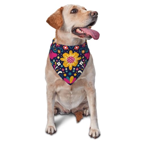 Sipeigyd Cinco De Mayo Hundehalstuch, Dreieckstuch, Flanell, dicke Baumwolle, Bandana für kleine, mittelgroße und große Hunde und Katzen von Sipeigyd