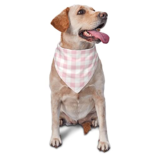 Sipeigyd Hundehalstuch, Dreieckstuch mit Schachbrettmuster, Flanell, dicke Baumwolle, Bandana für kleine, mittelgroße und große Hunde und Katzen, Rosa von Sipeigyd