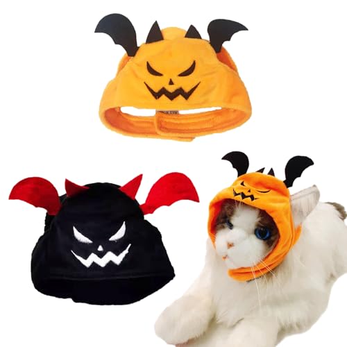 Sipiris Halloween Pet Hut Mit Flügeln verstellbares Halloween Pet Hut Katze Welpen Hund Halloween Party Welpen Kostüm Zubehör (2 Stück) von Sipiris