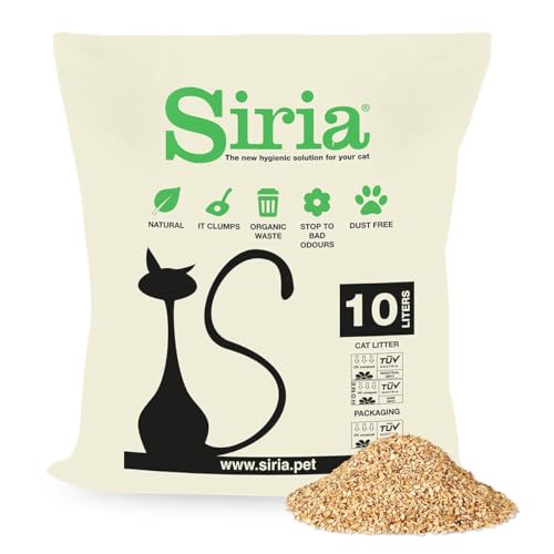 Siria Katzenstreu Set 6 Sack je 10 Liter Katzenstreu Klumpend und Pflanzlich Im heimischen Biomüll entsorgen (insgesamt 60 Liter, was ca. 25,8 kg entspricht) von Siria