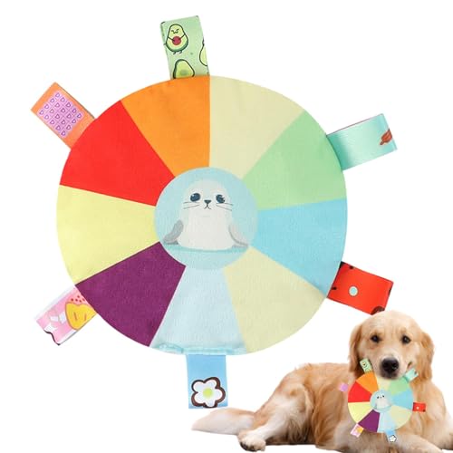 Sirseon Plüsch-Kauspielzeug für Hunde, Plüsch-Hundespielzeug für mittelgroße Hunde, Interaktives Zahnreinigungsspielzeug für Hunde, Lustiges, scheibenförmiges, quietschendes Kauspielzeug für Hunde, von Sirseon