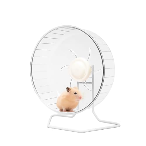 Sirvarni Leises Hamster-Trainingsrad – Hamsterspielzeug Käfige Zubehör 24,9 cm Laufspinner mit Eisenständer Quite Runner für Kleintiere, Haustiere, Rennmaus, Zwerg, Syrischer Igel, Ratte, Maus Mäuse von Sirvarni