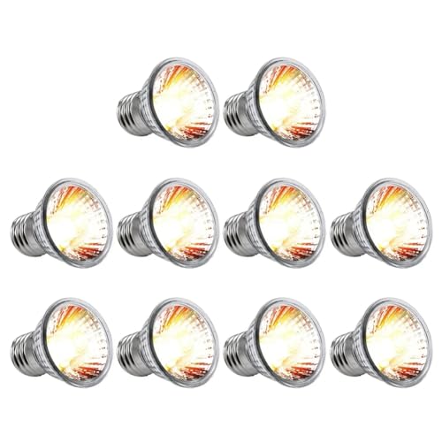 Sirxlevcy 10 Stück Reptilien-Lampe, Schildkröte, UV-Glühbirnen, Heizlicht, Vollspektrum-Sonnenlampe für Amphibien, 50 W Sirxlevcy 10 Stück Reptilien-Lampe, Schildkröte, UV-Glühbirnen, Heizlicht, Vollspektrum-Sonnenlampe für Amphibien, 50 W von Sirxlevcy