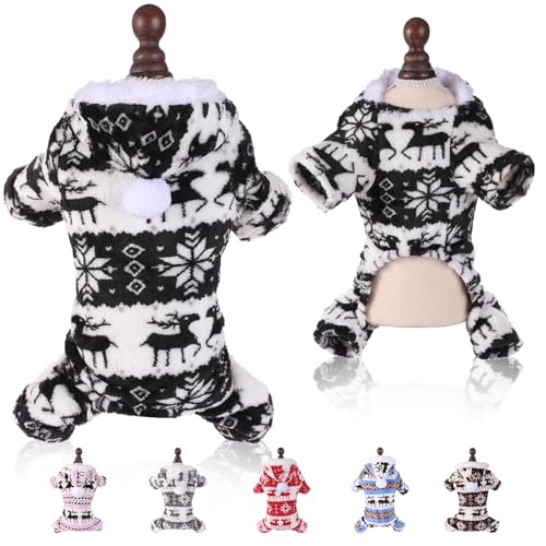 Sisa Chaska Weihnachtspullover für Hunde, Welpen, Winter, warm, weich, Flanell-Einteiler für kleine Hunde, Haustier-Urlaubspartys, Fleecepullover, Katzen, Hunde, Jungen, Mädchen von Sisa Chaska