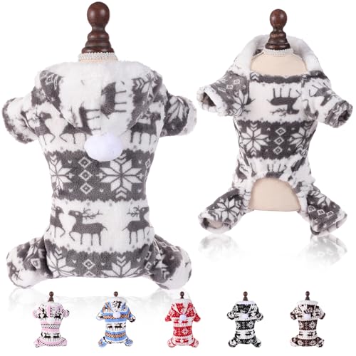 Sisa Chaska Weihnachtspullover für Hunde, Welpen, Winter, warm, weich, Flanell-Einteiler für kleine Hunde, Haustier-Urlaubspartys, Fleecepullover, Katzen, Hunde, Jungen, Mädchen von Sisa Chaska