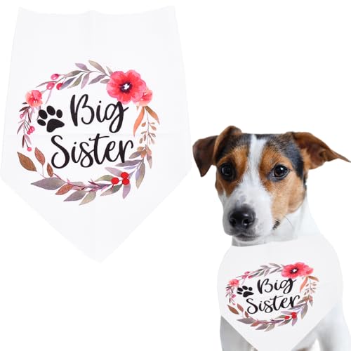 Bandana für kleine und mittlere Hunde, Schwangerschaftsankündigung, Bandana, große Schwester, Hundezubehör für kleine Hunde, Geschlechtsoffenbarung, Halstuch, Haustier-Schal für Hundeliebhaber, von Sisadodo