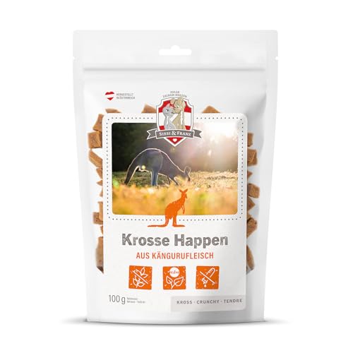 SISSI & FRANZ Krosse Happen aus Känguru, 100g, rein natürliche Leckerli aus 100% Kängurufleisch, getreidefrei, Perfekter Hunde-Snack bei Einer Trainingseinheit von Sissi & Franz