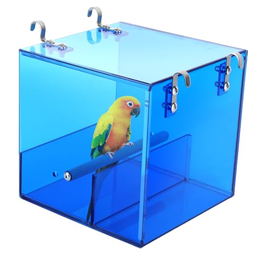 Sitiotc No Mess Bird Feeder, Bird Feeder for Cage, Acrylic Automatic Seed Container Parrot Food Holder Bird Feeder Animal Cage Water Food Holder for Parrot Sittiche von Sitiotc