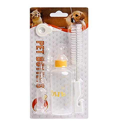 Kunststoffflasche für Hunde, Welpen, Katzen, Kätzchen, 60 ml, 1 Set von Sitrda