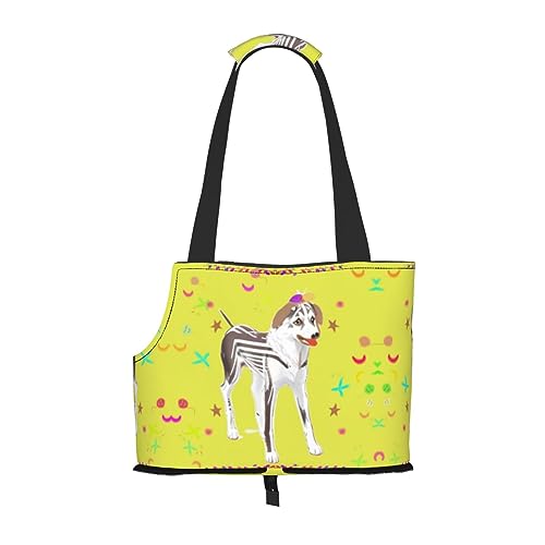 Pet Tote Cartoon Hundetasche für kleine Hunde, Katze, Dobermann, Chihuahua, Yorkshire, Zwergspitz, Pudel, Schnauzer, Teddy, Grau und Weiß von Siulas