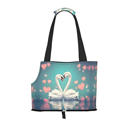 Pet Tote The Swan in Love Tasche, Hundetasche für kleine Hunde, Katze, Dobermann, Chihuahua, Yorkshire, Zwergspitz, Pudel, Schnauzer, Teddy von Siulas