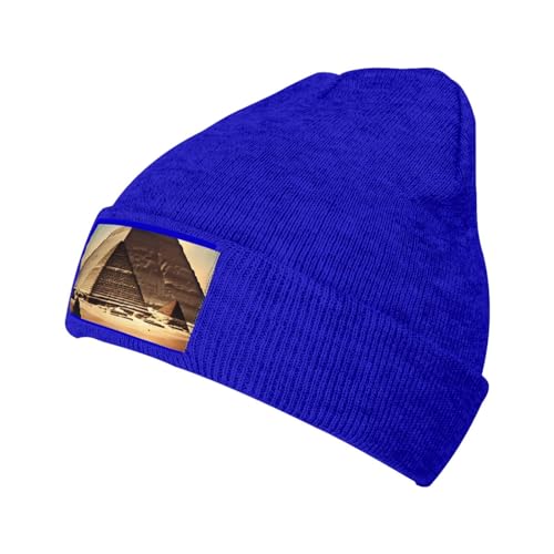 Siulas Dreaming of The Pyramids of Khufu Weiche und warme Strickmütze für Damen und Herren - Schwarze Beanie für Outdoor-Aktivitäten und stilvolles Accessoire, Blau, Einheitsgröße von Siulas