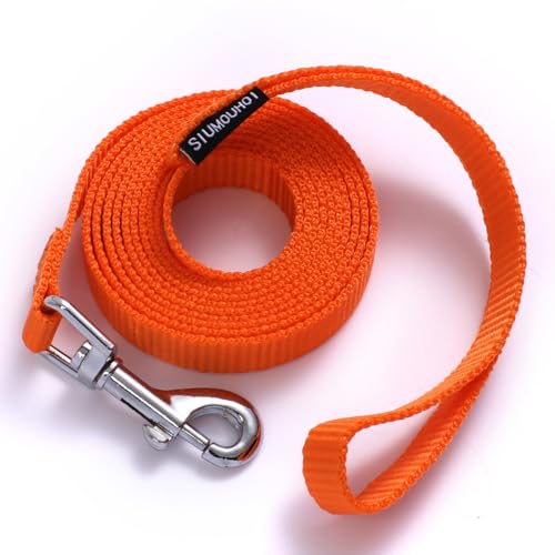 Siumouhoi 1,8 m lange Hundeleine für Welpen, starke Leine im traditionellen Stil mit einfach zu bedienendem Kragenhaken, Hundeleine, ideal für kleine und mittelgroße und große Hunde, Orange, 1,6 cm x von Siumouhoi