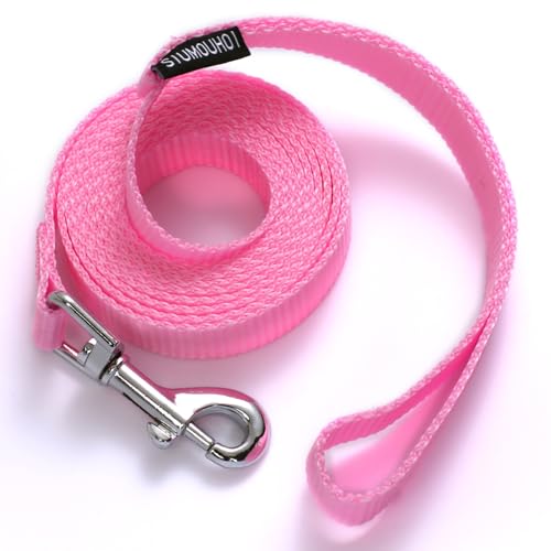 Siumouhoi 1,8 m lange Hundeleine für Welpen, starke Leine im traditionellen Stil mit einfach zu bedienendem Kragenhaken, Hundeleine, ideal für kleine und mittelgroße und große Hunde, Rosa, 1,6 cm x von Siumouhoi