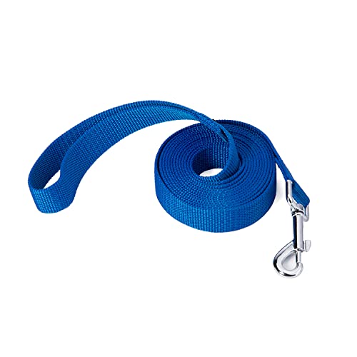 Siumouhoi Robuste Hundeleine aus Nylon, 2,5 cm breit, Zugseil, 1,8 m, 3 m, 4,5 m lang, für kleine und mittelgroße Hunde (blau, 3 m) von Siumouhoi