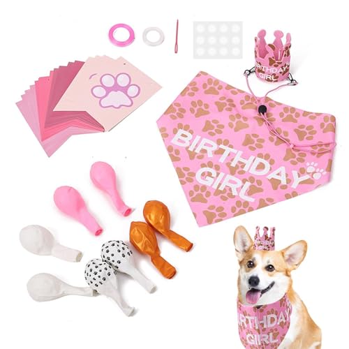 Siuwddee Hunde-Geburtstagsdekorationen,Hunde-Bandanas Geburtstag | Hundegeburtstagsoutfit verstellbar - Hunde-Mädchen-Geburtstags-Bandanas-Set, Haustier-Geburtstagsparty-Zubehör für die ultimative von Siuwddee